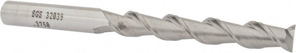 Kyocera SGS Precision Tools 32039 Square End Mill 3/8" Dia, 2-1/2" LOC, 2 Flute, Solid Carbide