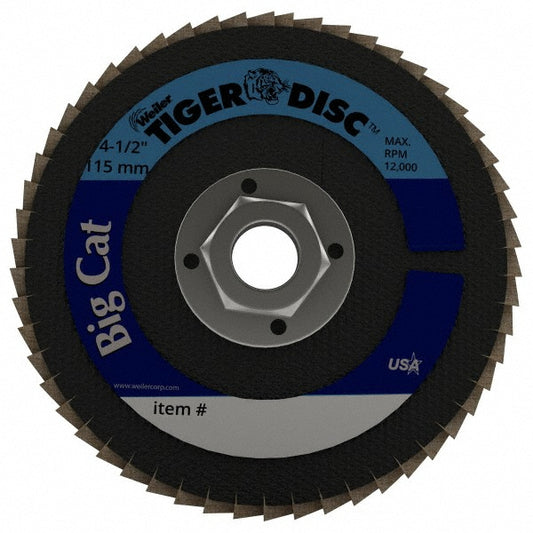 Weiler 96245 Flap Disc  4-1/2" Dia, 40 Grit, Zirconia Alumina, Type 27
