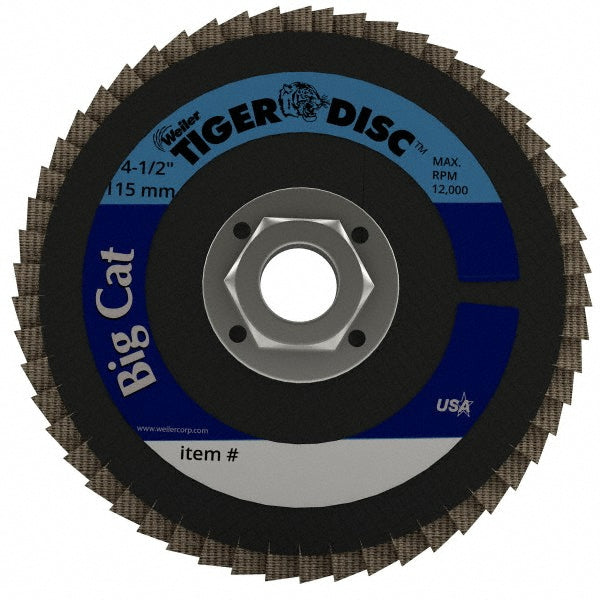 Weiler 96246 Flap Disc  4-1/2" Dia, 60 Grit, Zirconia Alumina, Type 27
