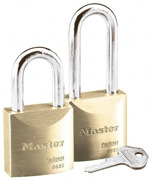Master Lock 6840 Padlock Brass, Keyed Different, 1-31/32" High, 1-3/4" Wide