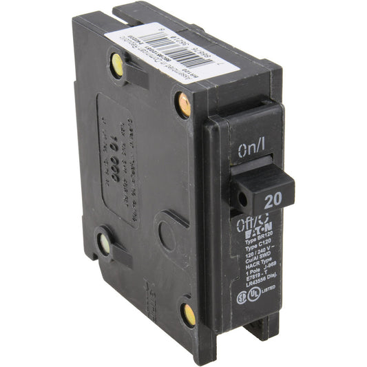Eaton Cutler-Hammer BR120 20 Amp, 120/240 VAC, 1 Pole, Plug In Type BR Circuit Breaker