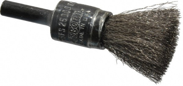 Osborn 0003070900 End Brushes 1/2" Dia, Stainless Steel, Crimped Wire