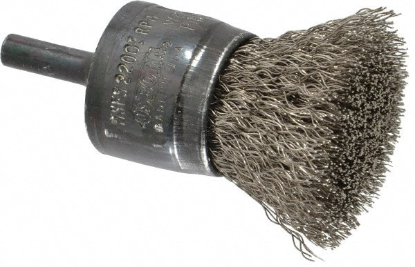 Osborn 0003071200 End Brushes 1" Dia, Stainless Steel, Crimped Wire