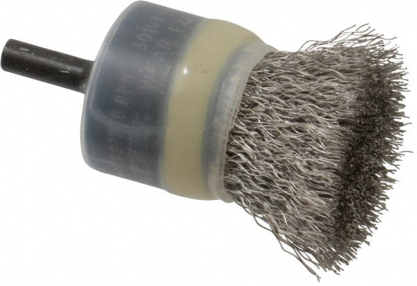Osborn 0003072000 End Brushes 1" Dia, Stainless Steel, Crimped Wire