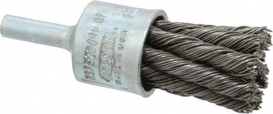 Osborn 0003077900 End Brushes 3/4" Dia, Steel, Knotted Wire