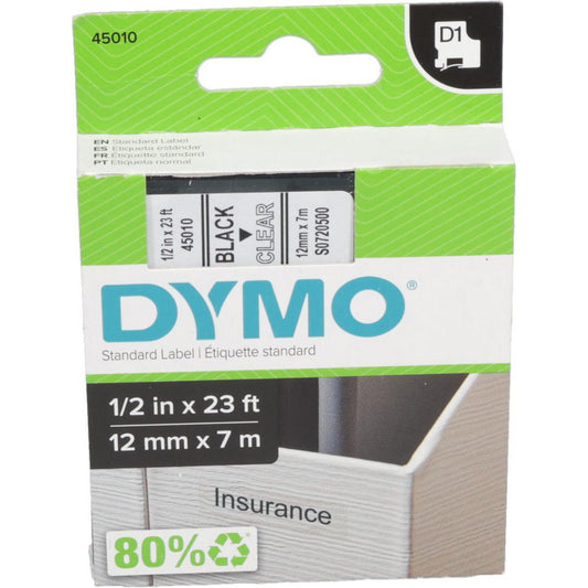 Dymo 45010 Label Tape 23', Black