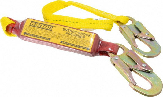 Gemtor SP1101L4 Lanyards & Lifelines Load Capacity 350lb  Type Shock Absorbing Lanyard  Length (Inch) 48  Anchorage End Connection Locking Snap Hook  Harness Connection Locking Snap Hook  For Arc Flash Work No