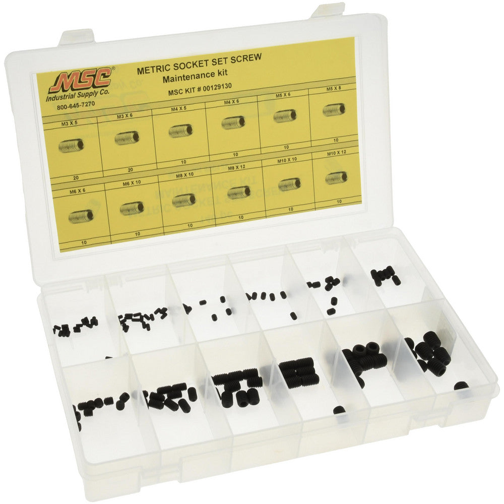 Value Collection NFC-KIT257 140 Piece, M3 to M10, Alloy Steel Set Screw Assortment