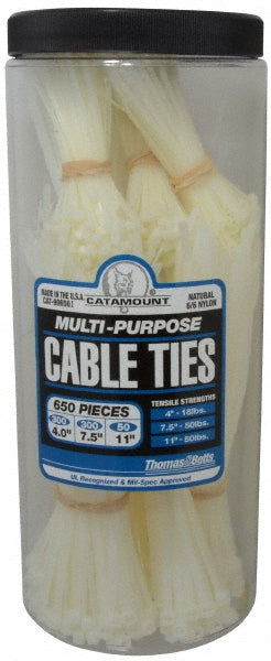 Thomas & Betts 90650-I 4 to 11 Inch Range, White Cable Ties