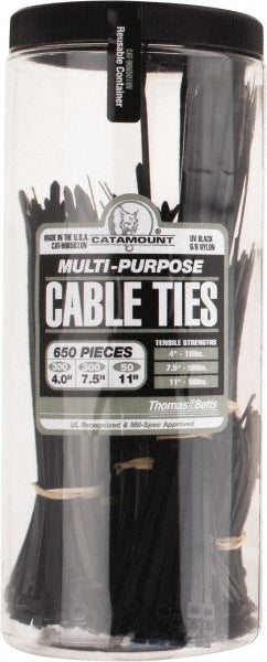 Thomas & Betts 90650-IUV 4 to 11 Inch Range, Black Cable Ties