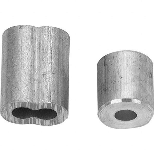 Campbell B7675424 Wire Rope Cable Ferrule & Stop 1/8" Rope Dia, Aluminum
