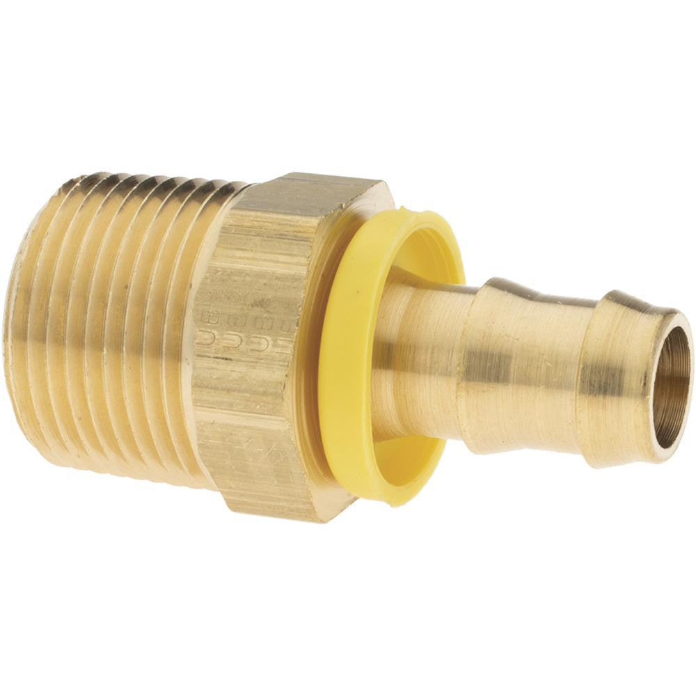 Parker 30182-16-16B Barbed Push-On Hose Male Connector 1 x 11-1/2" NPTF, Brass, 1/4" Barb