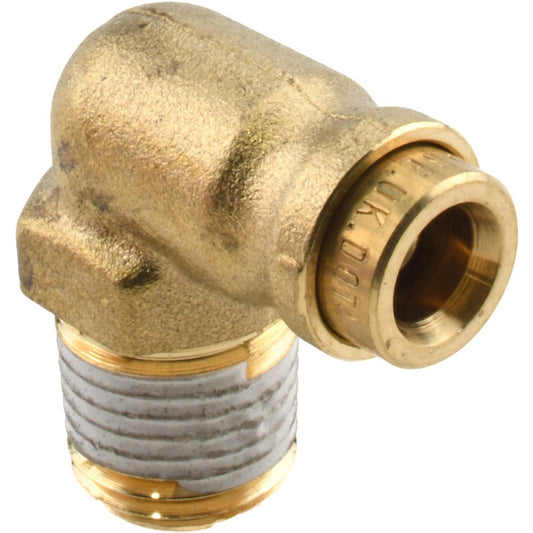 Norgren 95433110M Push-To-Connect Tube to Male & Tube to Male NPT Tube Fitting Male Elbow, 1/4" Thread, 1/4" OD