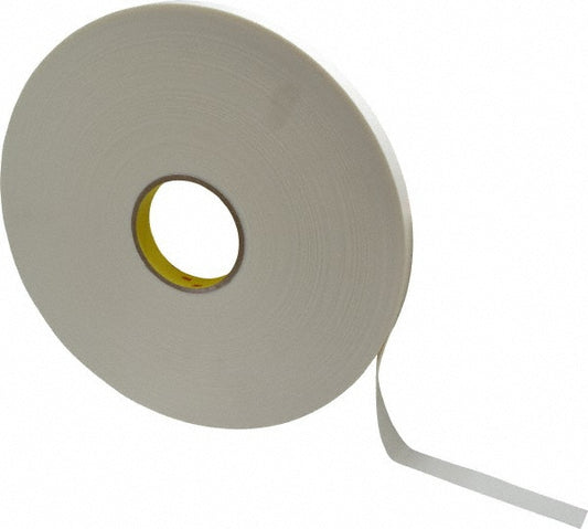 3M 7000123602 White Double-Sided Polyethylene Foam Tape 3/4" Wide, 72 yd Long, 1/32" Thick, Rubber Adhesive