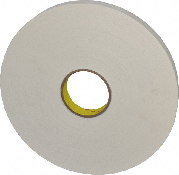 3M 7000123603 White Double-Sided Polyethylene Foam Tape 1" Wide, 72 yd Long, 1/32" Thick, Rubber Adhesive