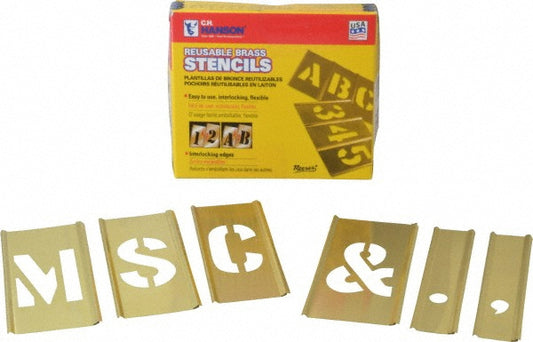 C.H. Hanson 10031 33 Piece, 2 Inch Character Size, Brass Stencil