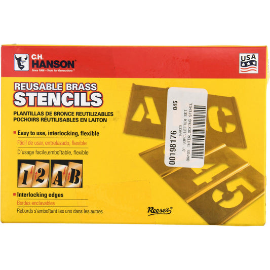 C.H. Hanson 10033 33 Piece, 3 Inch Character Size, Brass Stencil