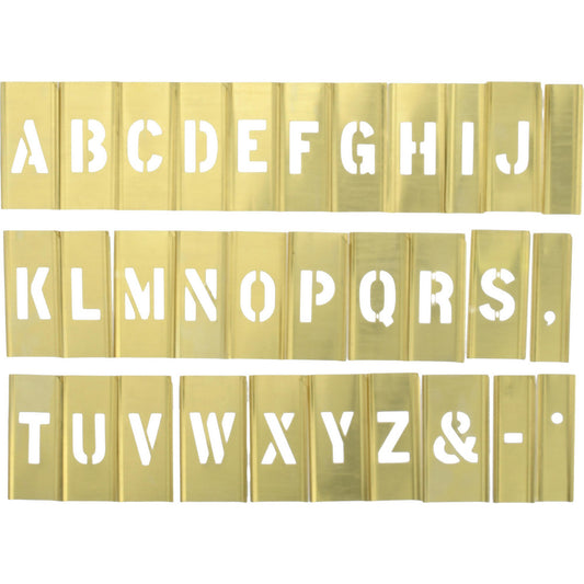 C.H. Hanson 10148 92 Piece, 1 Inch Character Size, Brass Stencil