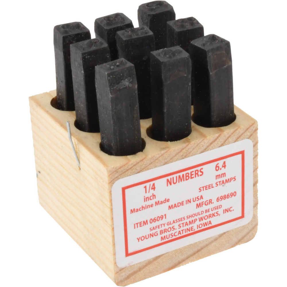 Young Bros. Stamp Works Inc. 06091 Standard Stamp Set 1/4" Character, 9 pc