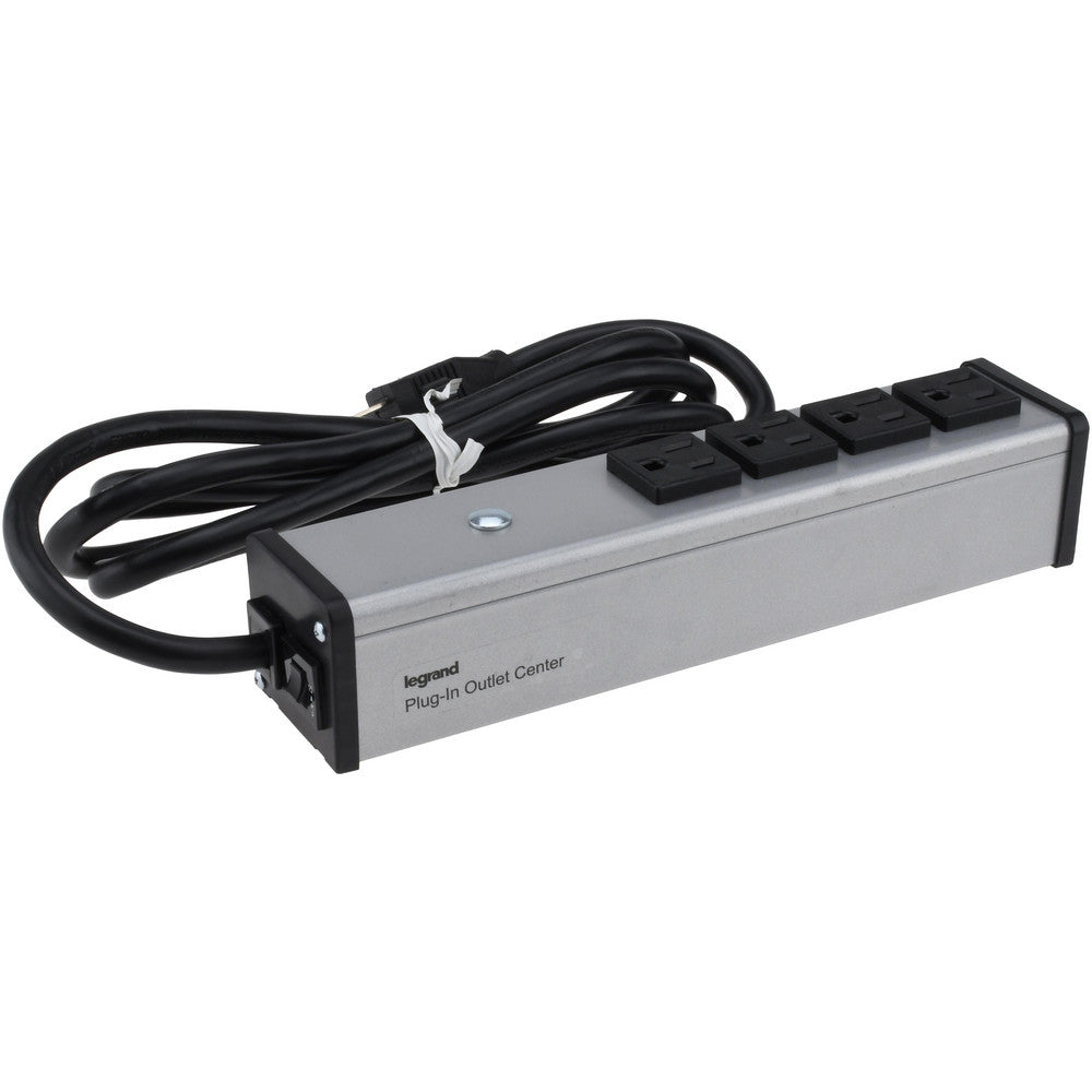 Wiremold UL101BC 4 Outlets, 120 Volts, 15 Amps, 6' Cord, Power Outlet Strip