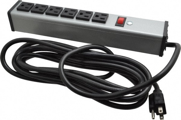 Wiremold UL207BD 6 Outlets, 120 Volts, 15 Amps, 15' Cord, Power Outlet Strip