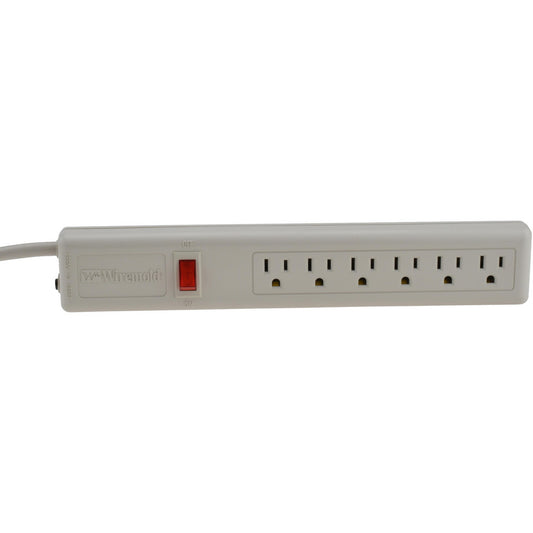 Wiremold P6 6 Outlets, 120 Volts, 15 Amps, 6' Cord, Power Outlet Strip