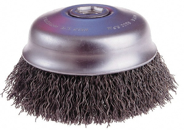 Osborn 0003204000 Cup Brush 3-1/2" Dia, 0.006" Wire Dia, Steel, Crimped