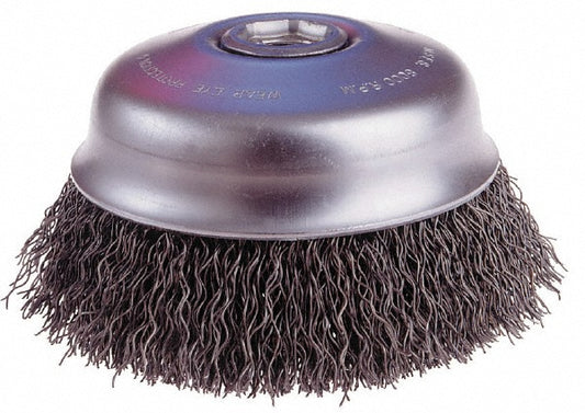 Osborn 0003204000 Cup Brush 3-1/2" Dia, 0.006" Wire Dia, Steel, Crimped