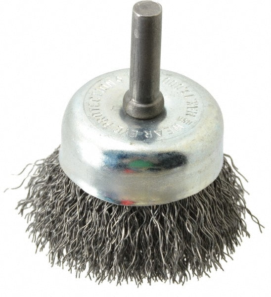 Osborn 0003240700 Cup Brush 1-3/4" Dia, 0.0118" Wire Dia, Steel, Crimped