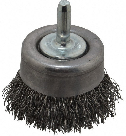 Osborn 0003240900 Cup Brush 2" Dia, 0.014" Wire Dia, Steel, Crimped