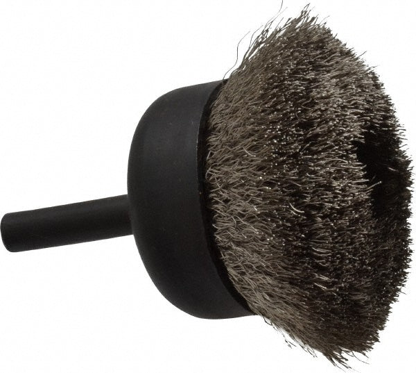 Osborn 0003241200 Cup Brush 1-3/4" Dia, 0.006" Wire Dia, Stainless Steel, Crimped