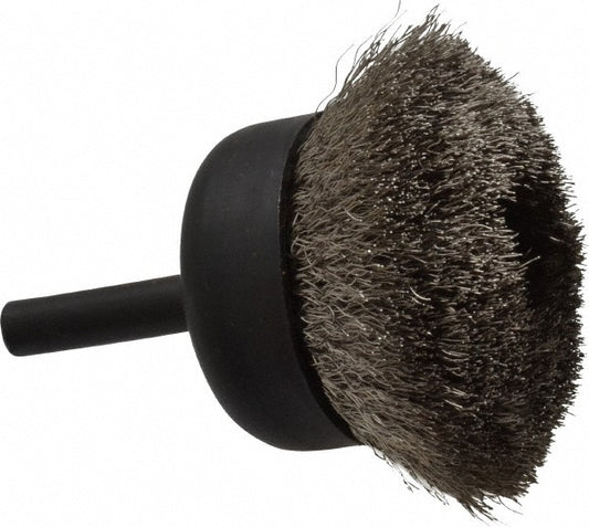 Osborn 0003241200 Cup Brush 1-3/4" Dia, 0.006" Wire Dia, Stainless Steel, Crimped