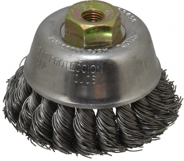Osborn 0003355700 Cup Brush 2-3/4" Dia, 0.02" Wire Dia, Steel, Knotted