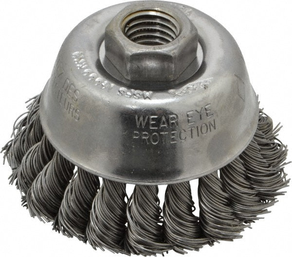 Osborn 0003356100 Cup Brush 2-3/4" Dia, 0.02" Wire Dia, Steel, Knotted