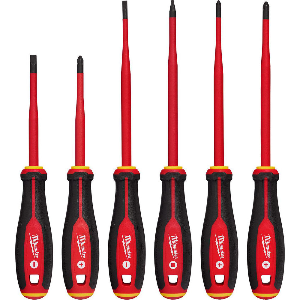 Milwaukee Tool 48-22-2206 Screwdriver Sets Screwdriver Types Included Square Cabinet Phillips  Container Type None  Tether Style Tether Capable  Finish Matte  Number Of Pieces 6  Insulated Yes