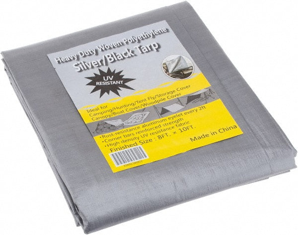Value Collection KSMSCSB0810 Tarp/Dust Cover Black & Silver, Polyethylene, 10' Long x 8' Wide, 11 to 12 mil