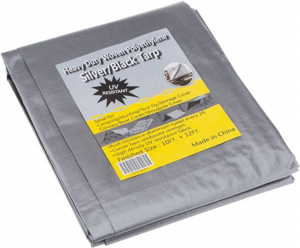 Value Collection KSMSCSB1012 Tarp/Dust Cover Black & Silver, Polyethylene, 12' Long x 10' Wide, 11 to 12 mil
