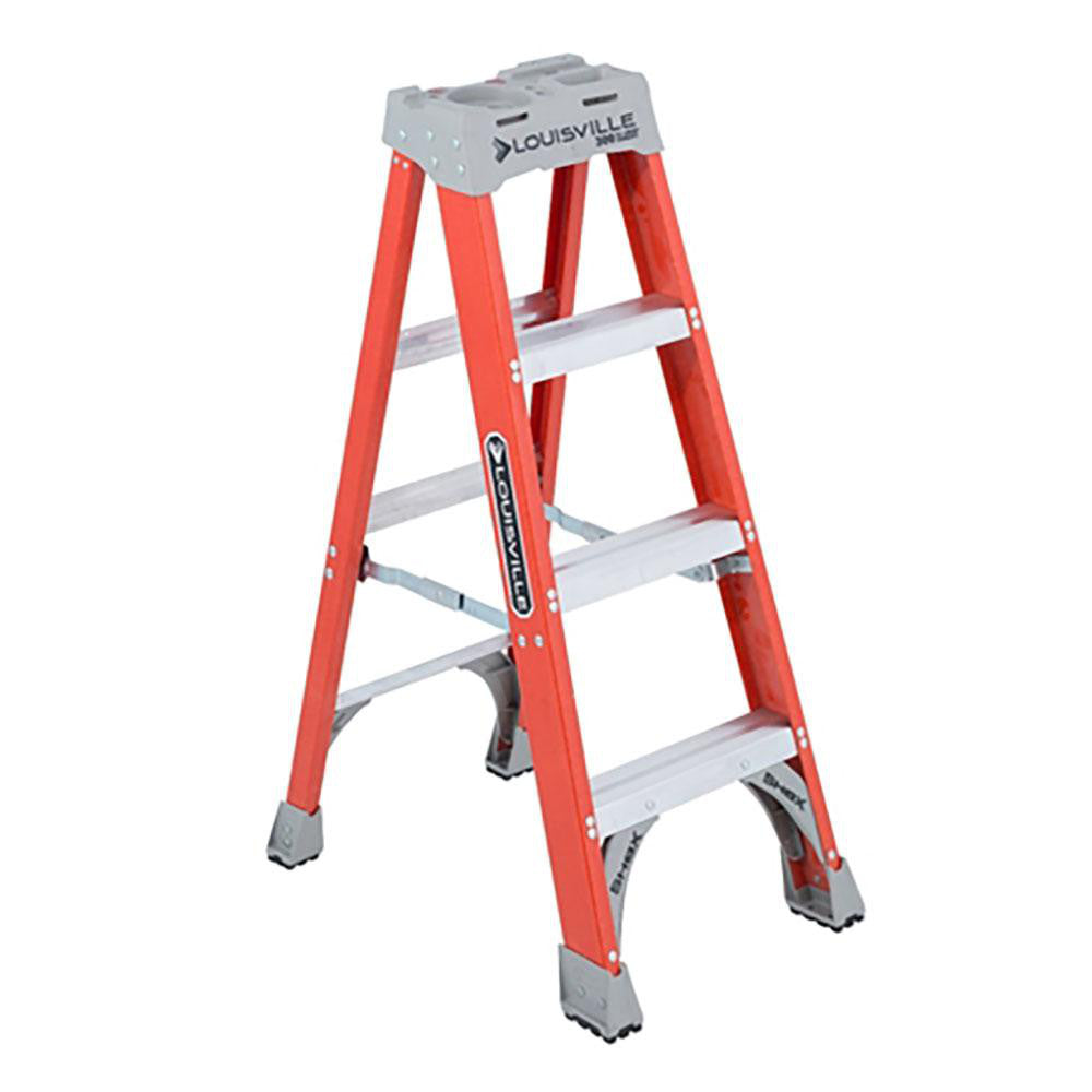 Louisville FS1504 3-Step Fiberglass Step Ladder Type IA, 4' High