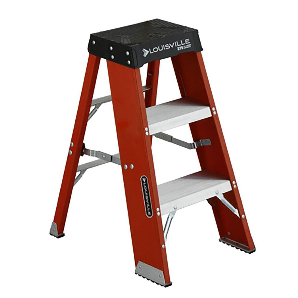 Louisville FY8003 3-Step Fiberglass Step Ladder Type IA, 375 lb Capacity, 34-1/2" High