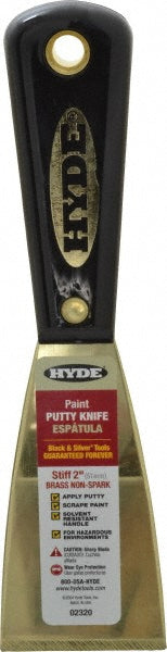 Hyde Tools 02320 Putty Knife Brass, 2" Wide