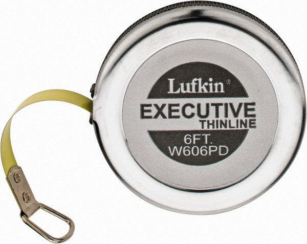 Lufkin W606PD Tape Measure 6' Long, 1/4" Width, Yellow Blade