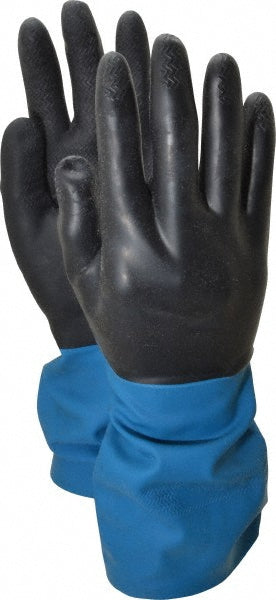SHOWA CHMS-07 Chemical Resistant Gloves Small, 26 mil Thick, Neoprene-Coated, Latex & Neoprene, Supported