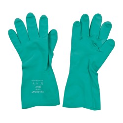 SHOWA 730-09 Chemical Resistant Gloves Large, 15 mil Thick, Nitrile, Unsupported