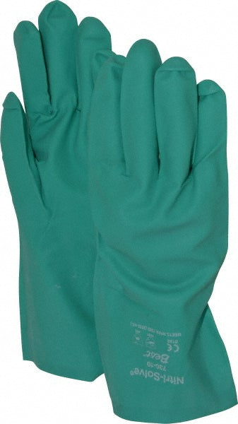 SHOWA 730-10 Chemical Resistant Gloves X-Large, 15 mil Thick, Nitrile, Unsupported