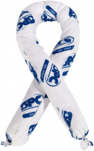 Brady SPC Sorbents OIL430 Sock Oil Only, 3" Dia, 4' OAL, 28 gal Absorption, Polypropylene, White