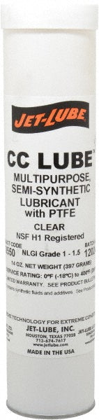 Jet-Lube 70550 General Purpose Grease 14 oz Cartridge, Synthetic with Polytetrafluroethylene