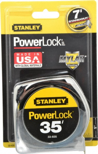 Stanley 33-835 Tape Measure 35' Long, 1" Width, Yellow Blade
