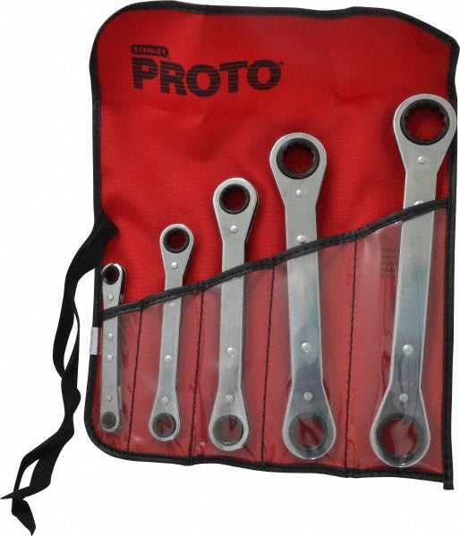 Proto J1190A Ratcheting Box Wrench Set 5 Pc, Inch