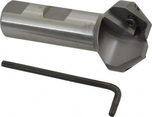 Everede Tool 01268 41&deg Lead Angle, 0.688" to 1.414" Cut Diam, 3/4" Shank Diam, Indexable & Chamfer End Mill