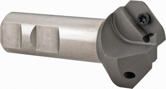 Everede Tool 01258 30&deg Lead Angle, 1" to 1.553" Cut Diam, 1" Shank Diam, Indexable & Chamfer End Mill